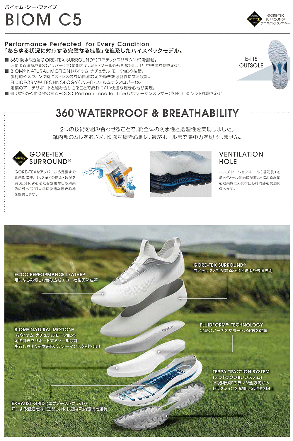 ecco（エコー） 日本正規品 BIOM C5 レース バイオム ボア メンズ