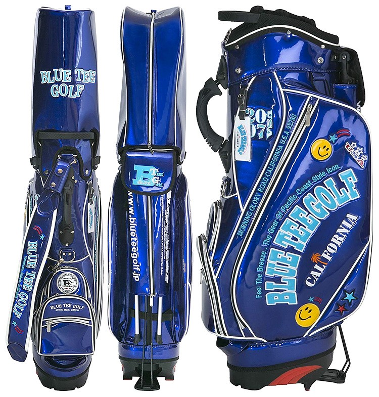 BLUE TEE GOLF エナメルキャディーバッグ スタンド型 BLUE TEE GOLF（ブルーティーゴルフ） 日本正規品 エナメル スタンド