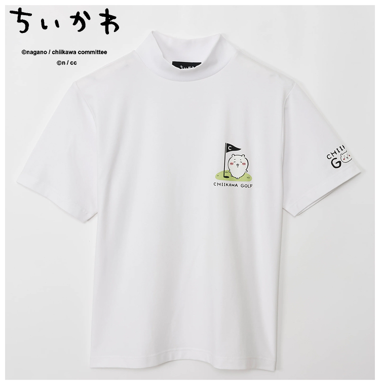 ちいかわ GOLF モックネック Tシャツ ちいかわグリーン ホワイト
