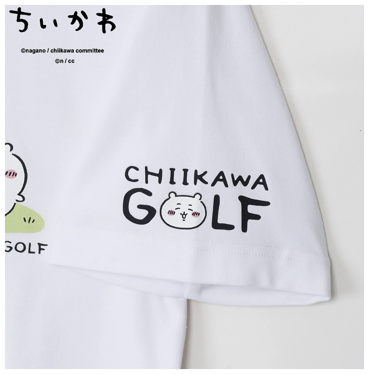 ちいかわ GOLF モックネック Tシャツ ちいかわグリーン ホワイト