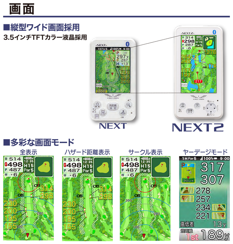 EAGLE VISION イーグルビジョン正規品 NEXT 2 (ネクスト2) ゴルフナビ 