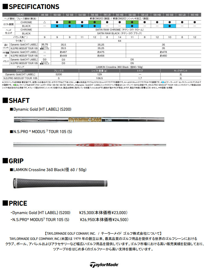 TaylorMade(テーラーメイド)日本正規品 MILLED GRIND3 ウェッジ 2021モデル ダイナミックゴールドスチールシャフト  レフトハンドモデル(左用) :ty-wdg-mg3-dg-lh:EZAKI NET GOLF - 通販 - Yahoo!ショッピング