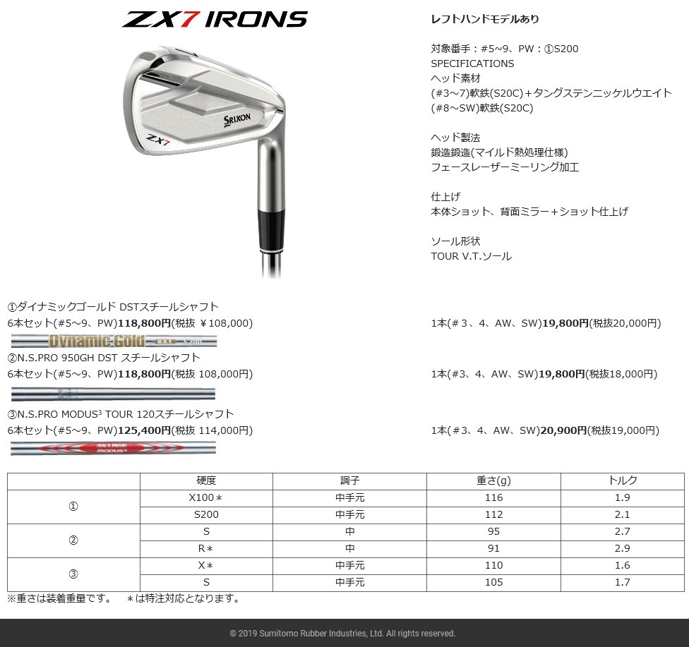 DUNLOP(ダンロップ)日本正規品 SRIXON(スリクソン) ZX7 アイアン ダイナミックゴールドDSTスチールシャフト 単品(I#4、AW、SW)  「ZX7DGDSI」 :dp-sr-zx7-ir-dg:EZAKI NET GOLF - 通販 - Yahoo!ショッピング