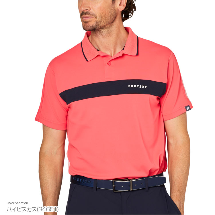 FootJoy - [ ※わさび ] FJゴルフシューズ・M&amp;L BBポロシャツ 2点セット FOOTJOY FJモチーフジャカード半袖メッシュポロ 24SS FJ-S24-S03