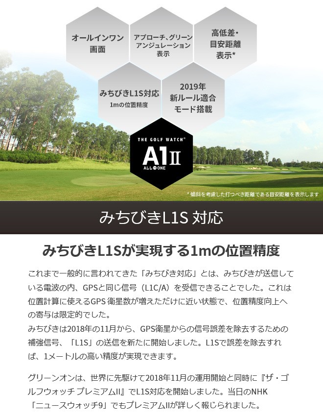 Greenon グリーンオン Masa日本正規品 The Golf Watch A1 2 ザ ゴルフウォッチ エーワンツー 高機能gps距離測定器 Ezaki Net Golf 通販 Paypayモール