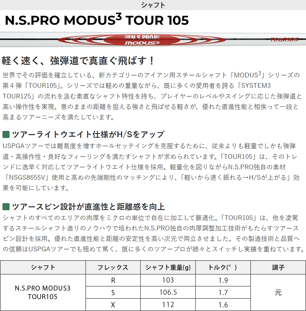 BRIDGESTONE 258CBP アイアン NSPRO MODUS3 TOUR105スチール