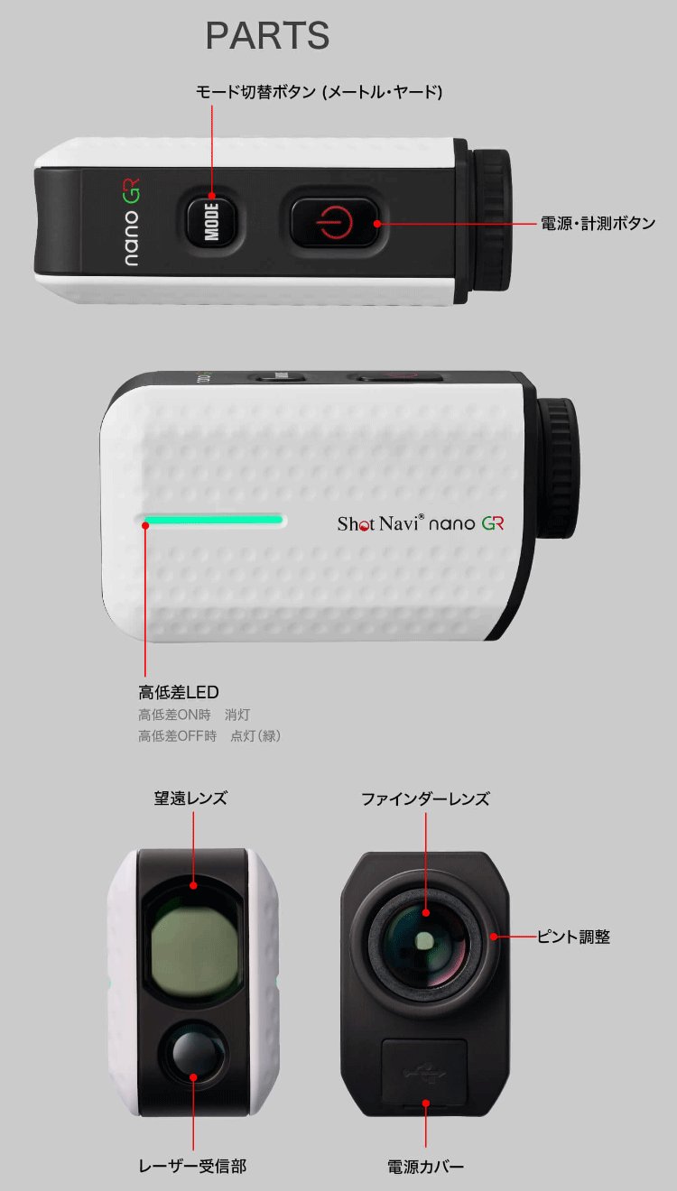 Shot Navi nano GR ゴルフ用距離計 nano GR 商品詳細ページ 【公式通販】Shot Navi ショットナビ