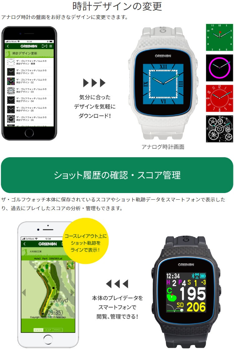 GreenOn(グリーンオン) MASA日本正規品 THE GOLF WATCH NORM II (ザ・ゴルフウォッチノルム2) 「 みちびきL1S対応GPS距離測定器」 EZAKI NET GOLF - 通販 - PayPayモール