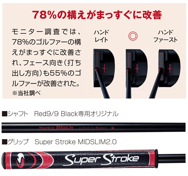 ブランドのギフト 新品未使用品 キャスコ 赤パター Super stroke Red9