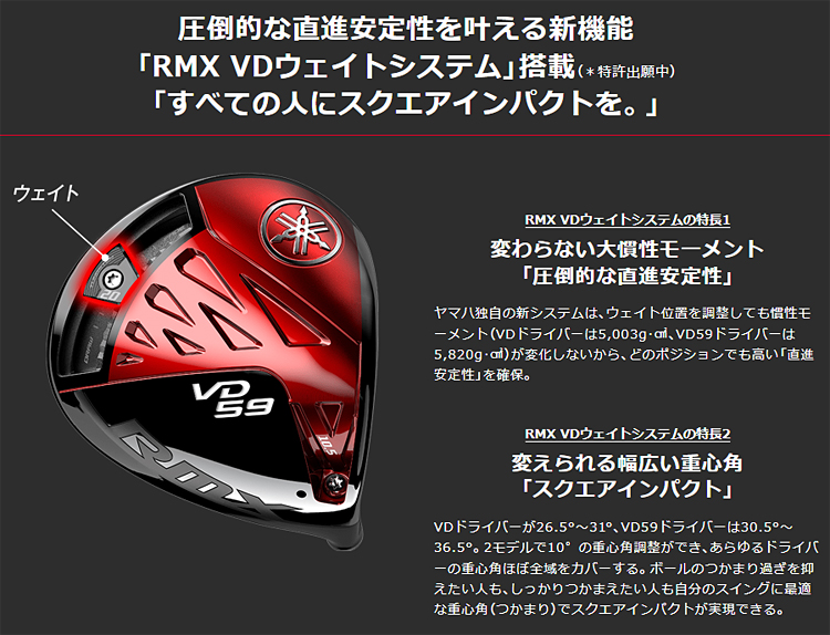 YAMAHA（ヤマハ） 正規品 RMX VD ドライバー TOUR AD UB-5