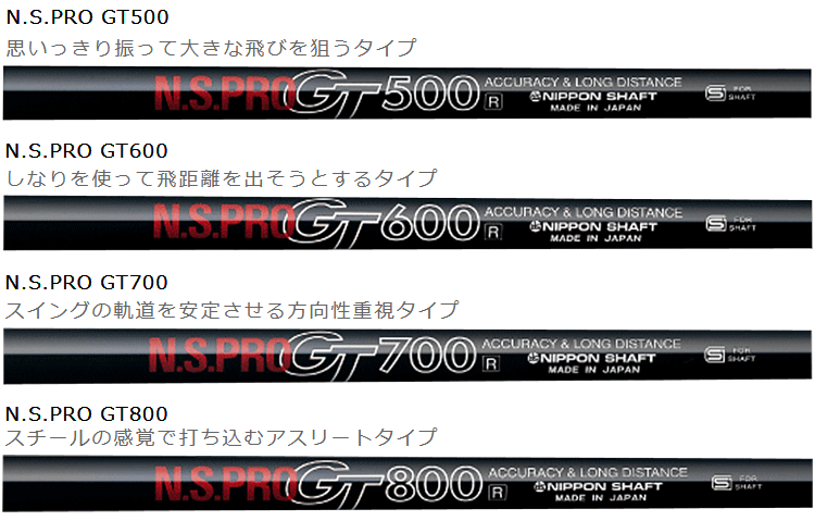 NIPPON SHAFT 日本シャフト日本正規品 N.S.PRO GTシリーズ カーボンシャフト 単品 「フェアウェイウッド用」