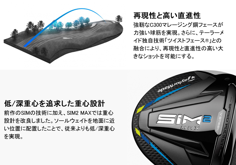 TaylorMade(テーラーメイド)日本正規品 SIM2 MAX(シムツーマックス) フェアウェイウッド 2021モデル TENSEI BLUE  TM50カーボンシャフト :ty-fw-simmax-m1:EZAKI NET GOLF - 通販 - Yahoo!ショッピング