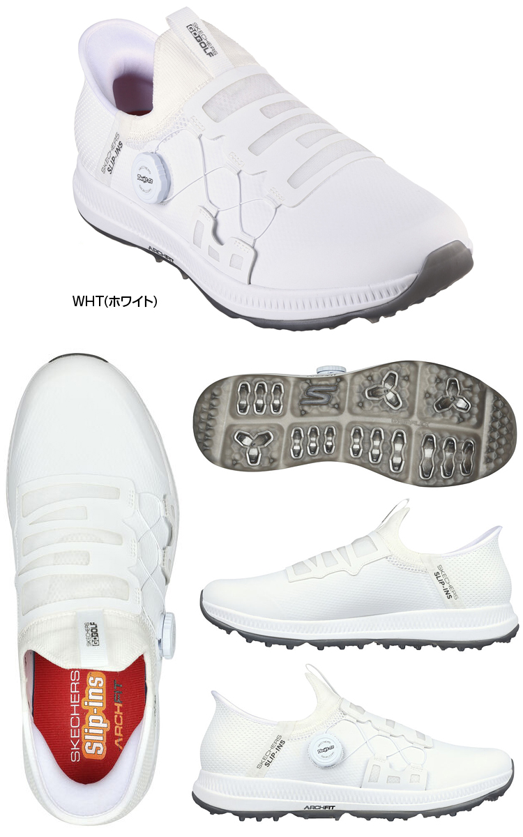 SKECHERS スケッチャーズ日本正規品 GO GOLF ELITE5 Slip-ins エリート5 スリップインズ メンズ  スパイクレスゴルフシューズ 2023モデル 「 214066 」