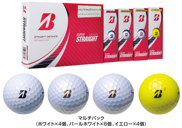 BRIDGESTONE GOLF ブリヂストンゴルフ日本正規品 SUPER STRAIGHT スーパーストレート 2023モデル ゴルフボール  1ダース(12個入)
