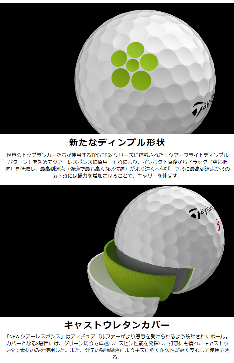 TaylorMade(テーラーメイド)日本正規品 TOUR RESPONSE(ツアーレスポンス) 2022新製品 ゴルフボール1ダース(12個入)  「N0803401」 :ty-b-tour-resp:EZAKI NET GOLF - 通販 - Yahoo!ショッピング