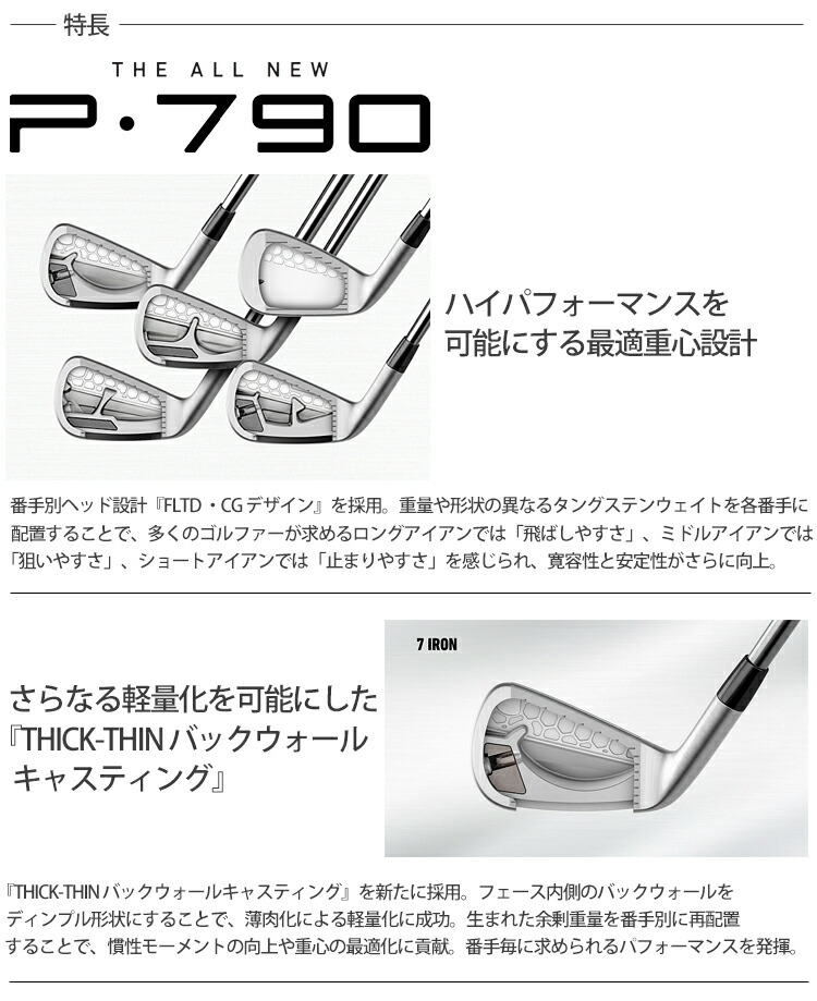 TaylorMade テーラーメイド NEW P790（'23） 軟鉄アイアン 5本