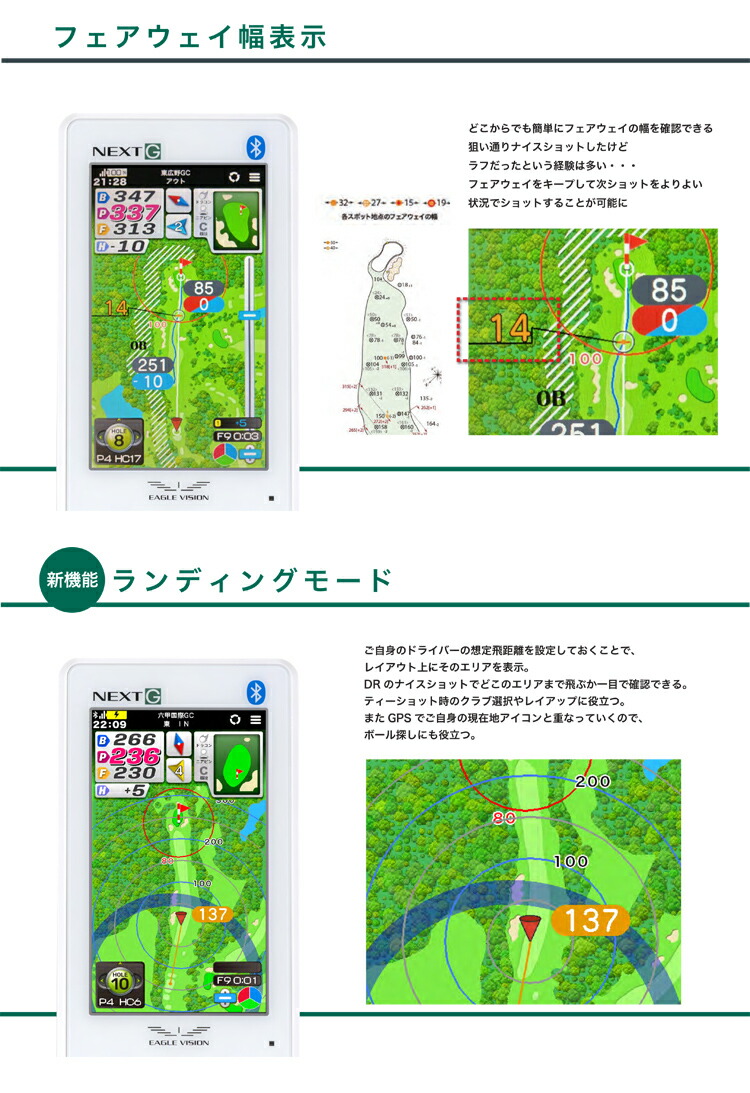 EAGLE VISION イーグルビジョン ネクスト ジー ゴルフナビ 周辺も表示