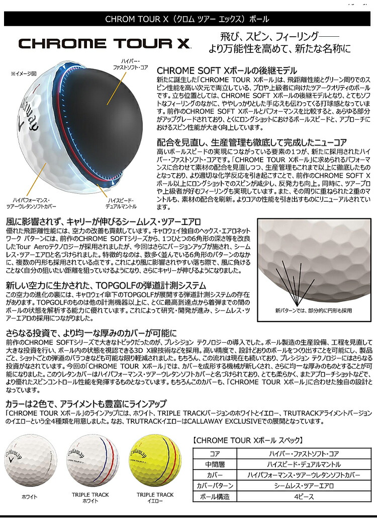 Callaway（キャロウェイ） クロム ツアー エックス ゴルフボール 3