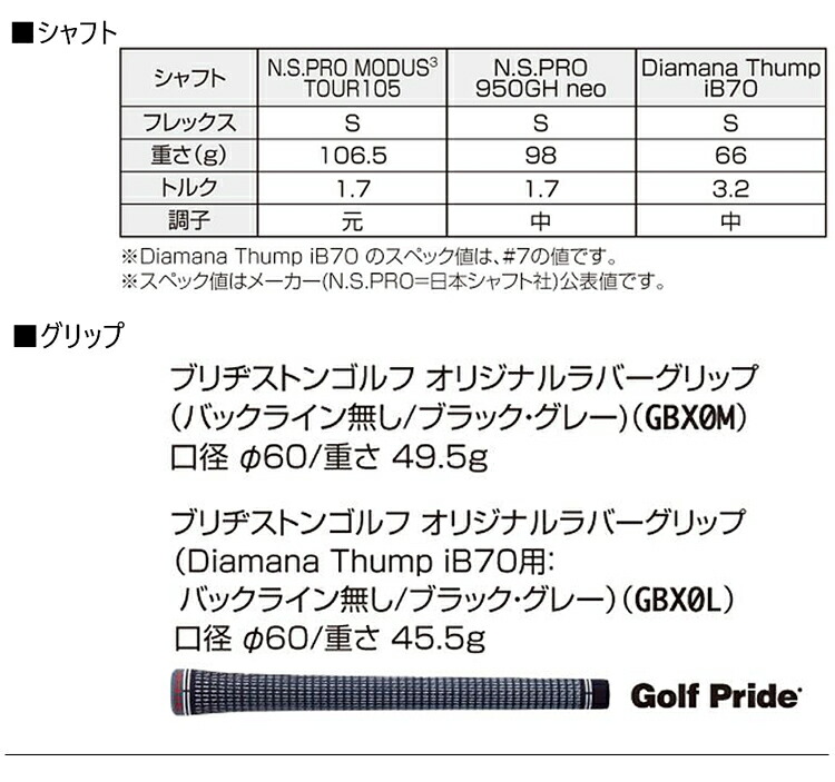 BRIDGESTONE GOLF ブリヂストンゴルフ ツアーモデル Bシリーズ