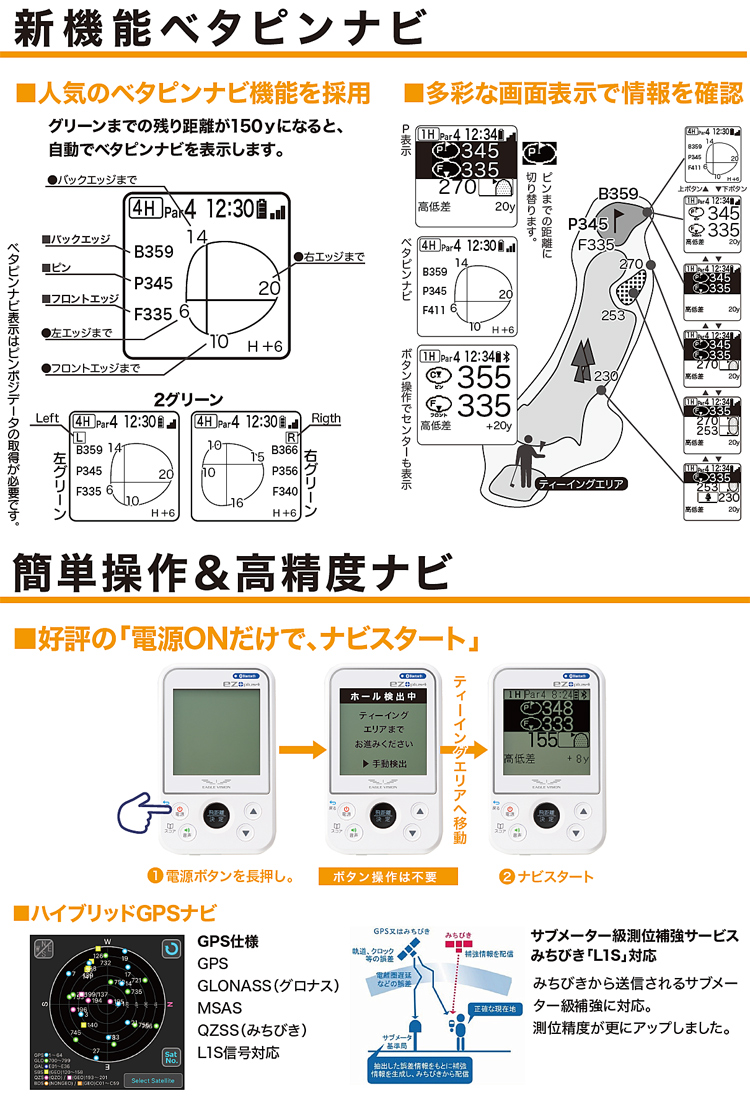 2022年モデル イーグルビジョン EZ PLUS4 高精度 ハイブリッドGPS搭載