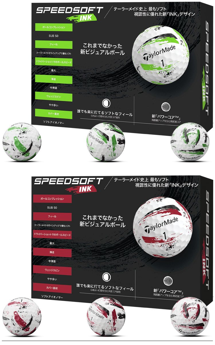 TaylorMade テーラーメイド スピードソフト インク ゴルフボール