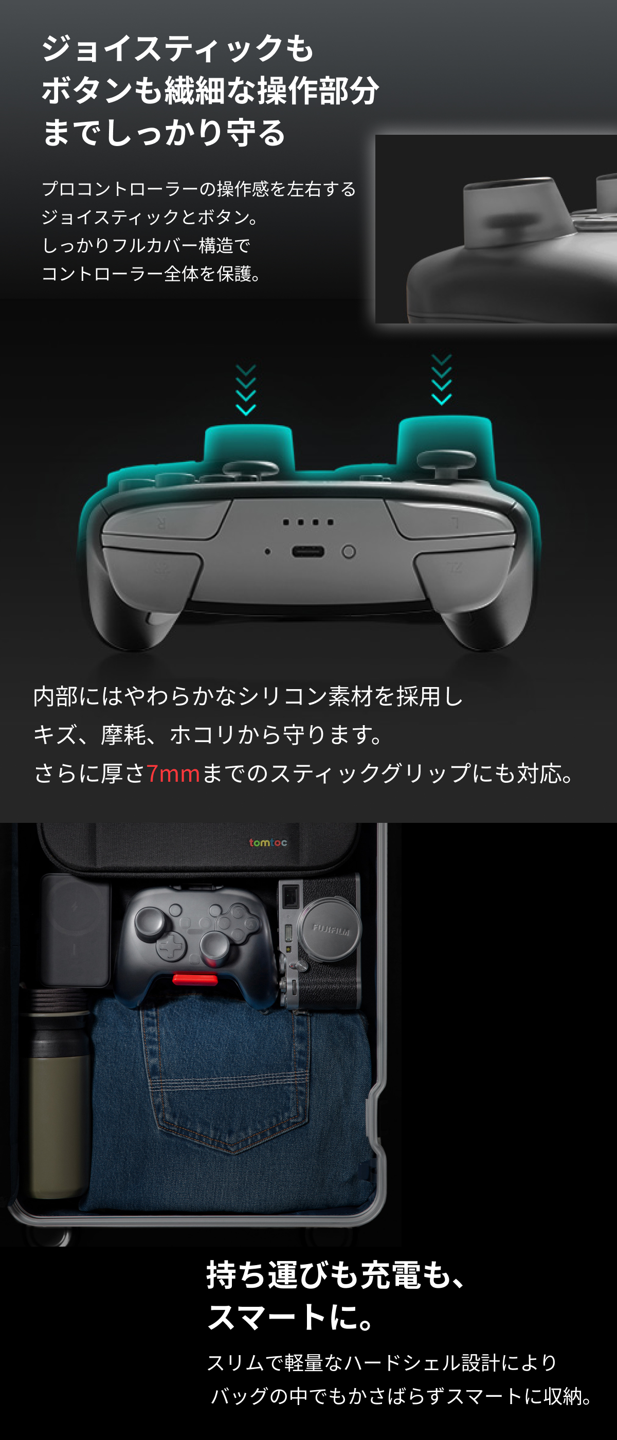 tomtoc プロコントローラー ケース Switch 2 プロコン 収納 ハード