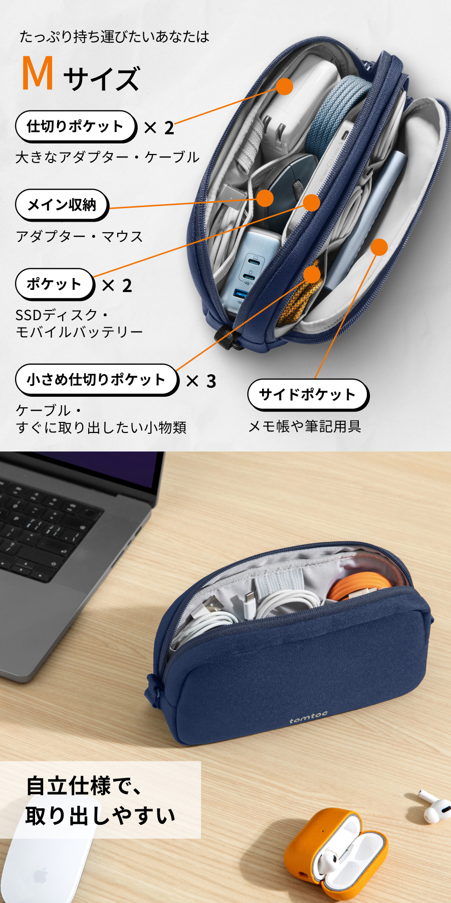 快適グッズ・旅行小物 pocket talk tomtoc 【公式ショップ 正規品】Light-T12 Mサイズ 1.8L tomtoc