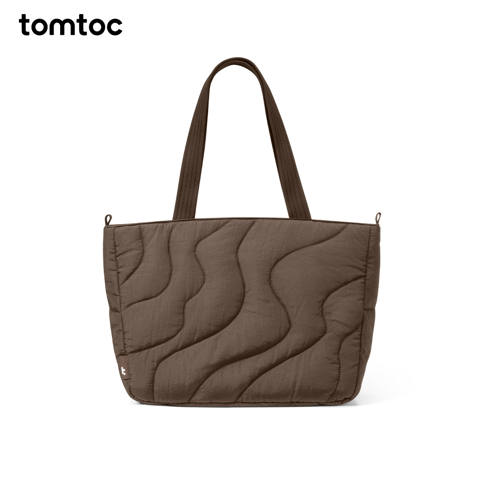 【Sサイズ：10L】Terra-T38 ノートパソコン トートバッグ tomtoc ふわふわ レディース ショルダーバッグ A4対応 キルティング 肩掛け 撥水 iPad MacBook Proの画像