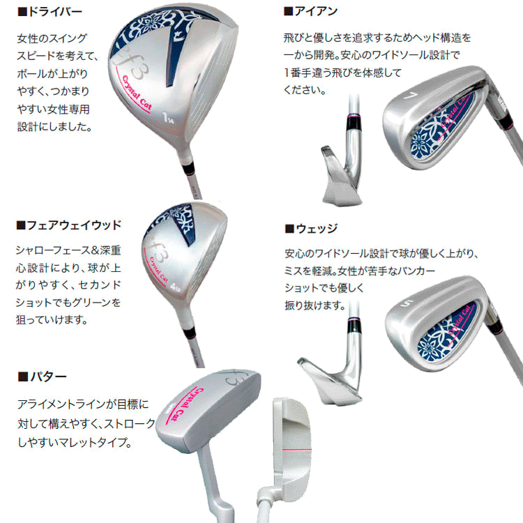 Lynx（リンクス） ゴルフ クリスタルキャット ef3 レディース クラブ