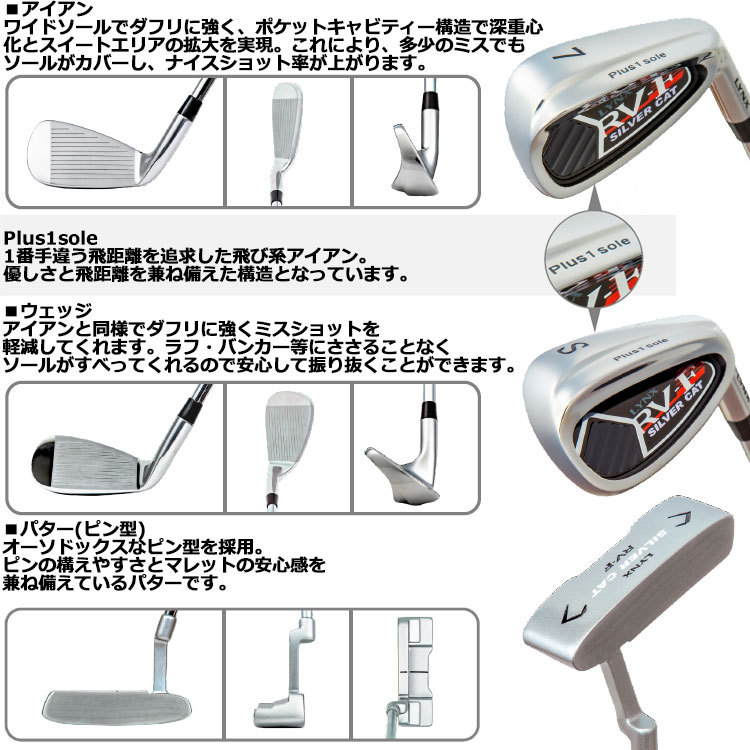 Lynx（リンクス） ゴルフ シルバーキャット RV-F メンズ クラブセット
