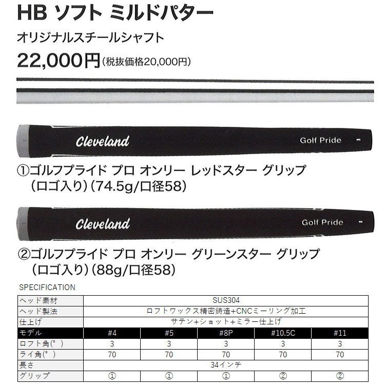 クリーブランド ソフト ミルド パター HB SOFT MILLED putter 2023年