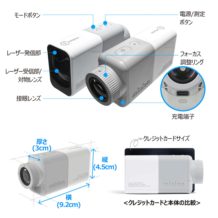 数量限定品 ゴルフゾン キャディトーク ミニオン ブルー GOLFZON