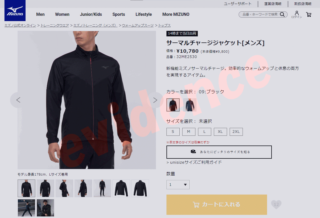 MIZUNO ミズノ サーマルチャージジャケット 32ME253009 メンズ