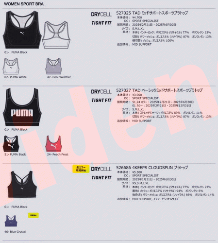 PUMA（プーマ） 4KEEPS CLOUDSPUN ブラトップ 526686-46 レディース メール便送料無料 : イーゾーン スポーツ ...