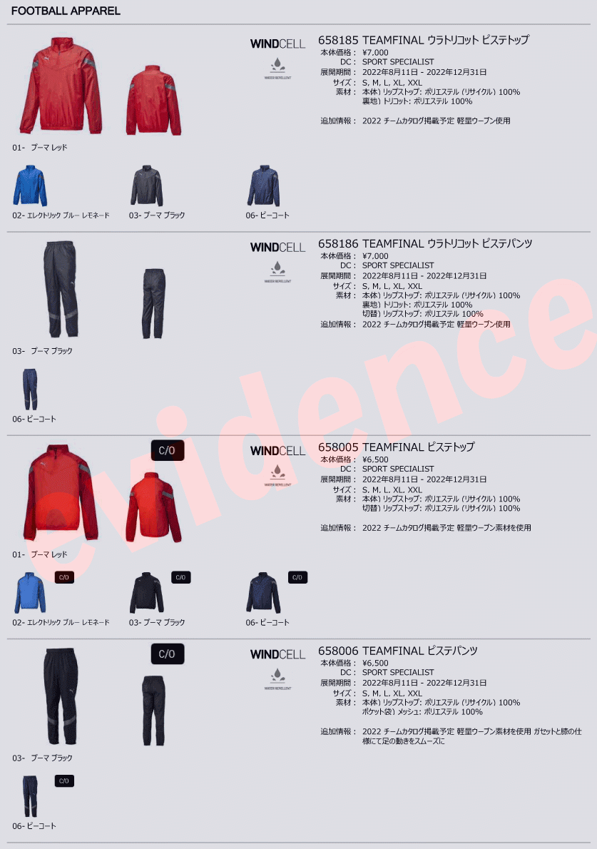 PUMA プーマ TEAMFINAL ウラトリコット ピステトップ 658185-02