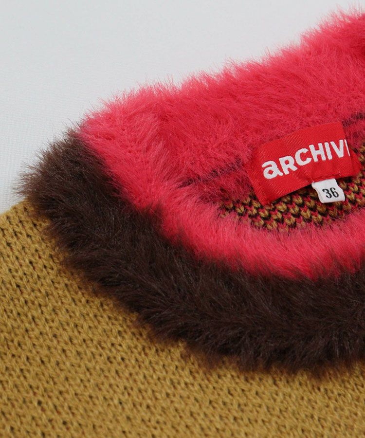 archivio（アルチビオ） 秋冬 ゴルフ 黒ヒョウジャガードニット