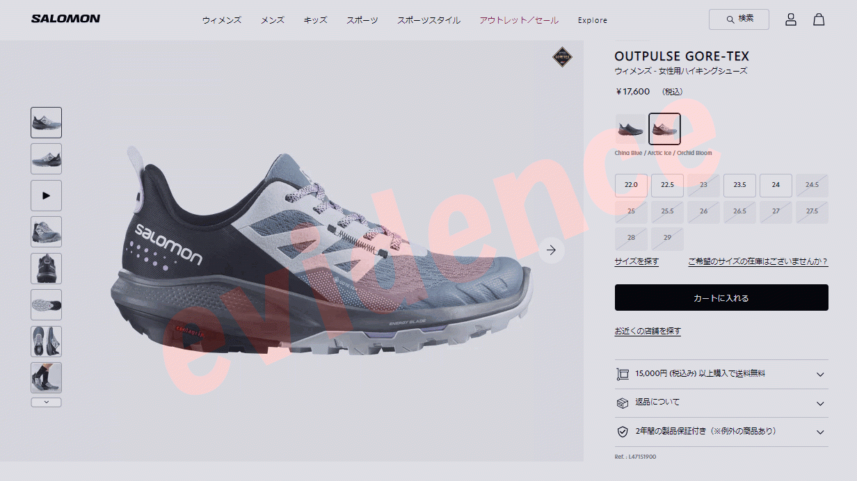 期間限定お買い得プライス サロモン OUTpulse GTX W L47151900