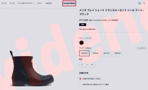 HUNTER（ハンター） メンズ プレイ ショート トランスルーセント