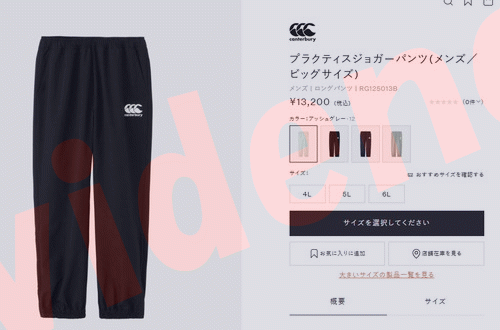 カンタベリー（Canterbury） プラクティスジョガーパンツ RG125013B-17
