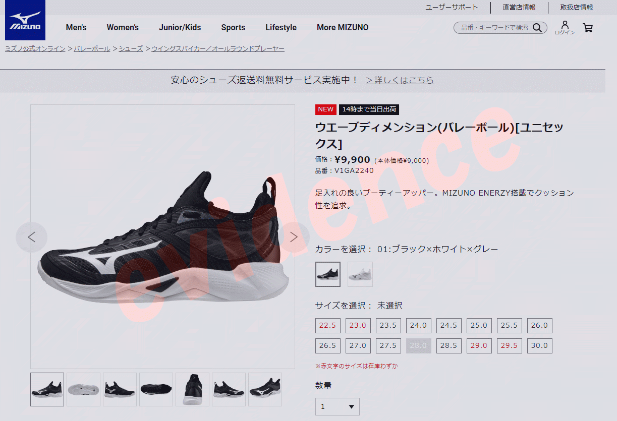 ミズノ MIZUNO ウエーブディメンション(バレーボール) シューズ