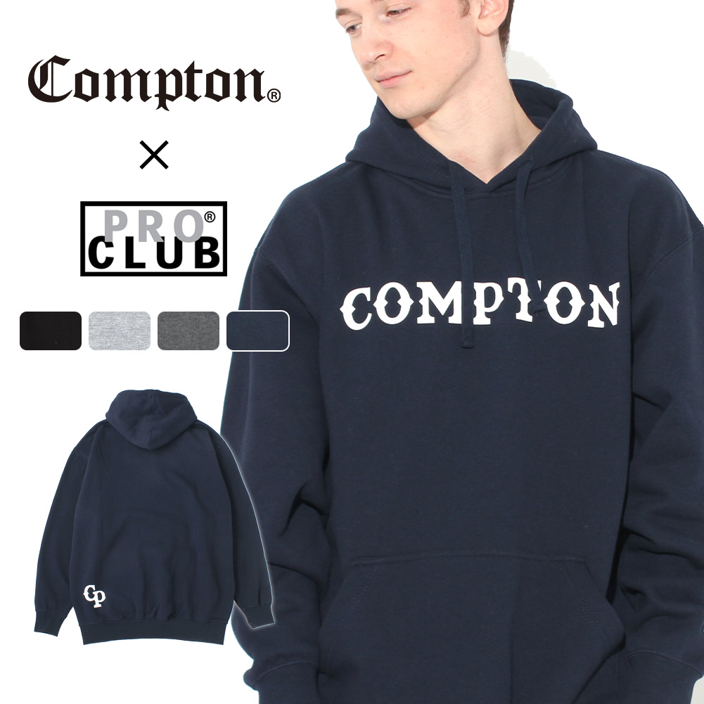 【送料無料】 パーカー プルオーバー メンズ｜プロクラブ コンプトン コラボ comxpc0004｜PRO CLUB COMPTON BASIC  LOGO