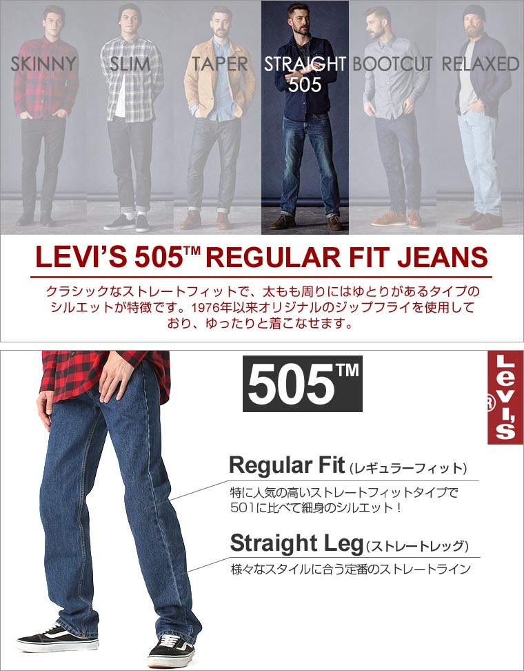リーバイス 505 ジッパーフライ 大きいサイズ USAモデル｜ブランド Levi's Levis｜ジーンズ デニム ジーパン アメカジ