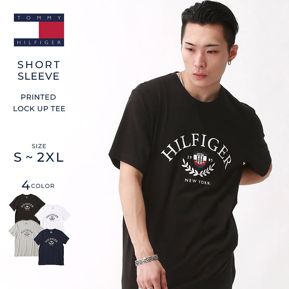 トミーヒルフィガー TOMMY HILFIGER Tシャツ メンズ フロントロゴ カレッジ プリント 薄手 半袖Tシャツ  09t4275【COP】【メール便可】