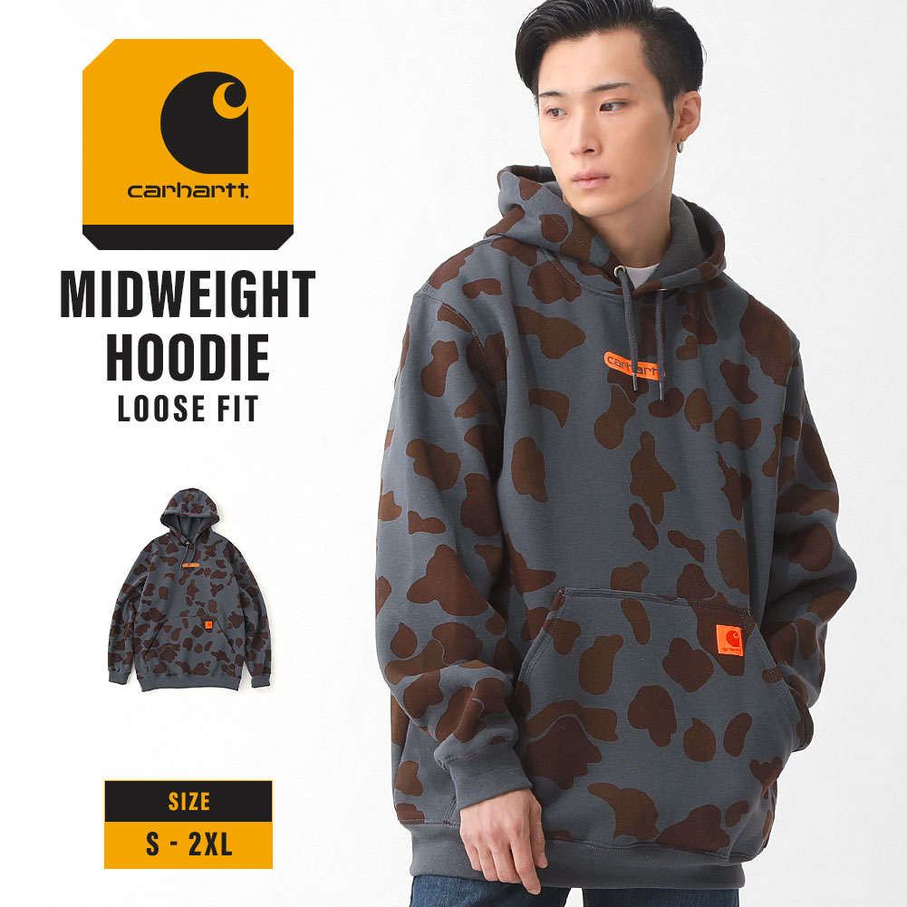 Carhartt カーハート パーカー スウェット メンズ 迷彩 カモフラ フード プルオーバー 裏起毛 USAモデル carhartt-106075