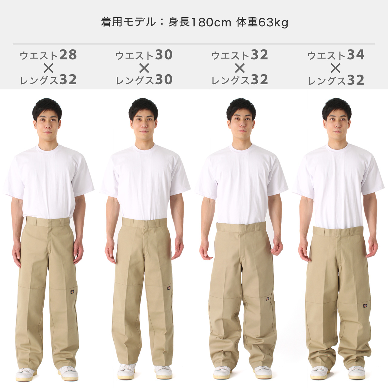 ディッキーズ ダブルニー 85283 ワークパンツ メンズ ウエスト28-44インチ ルーズ USAモデル Dickies ワークウェア