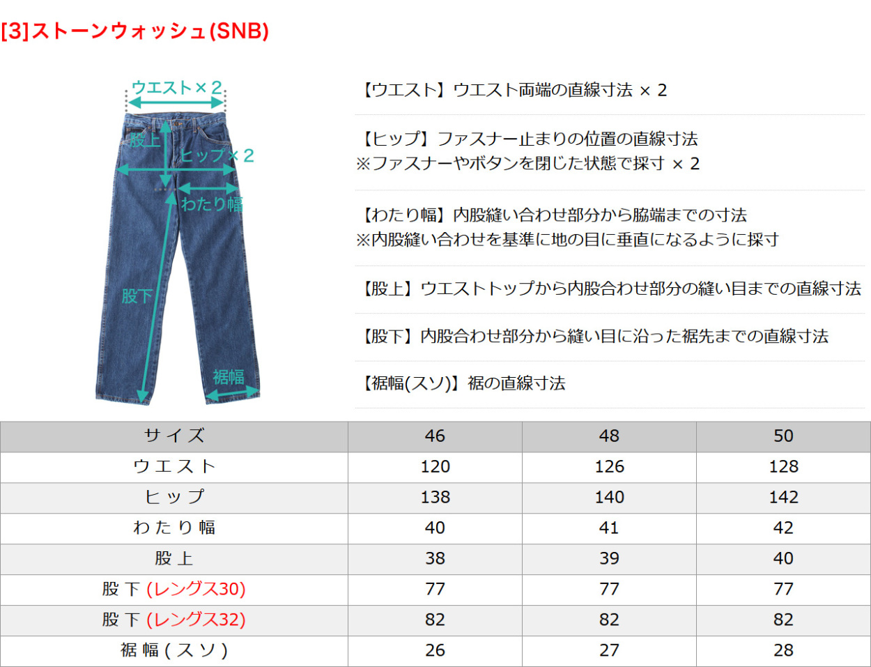 サイズ表3