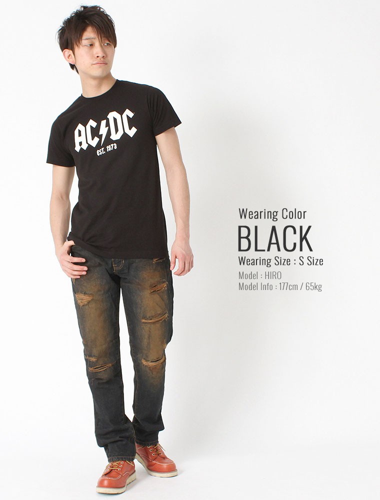 AC DC ロックTシャツ 半袖 メンズ プリント 大きいサイズ USAモデル 