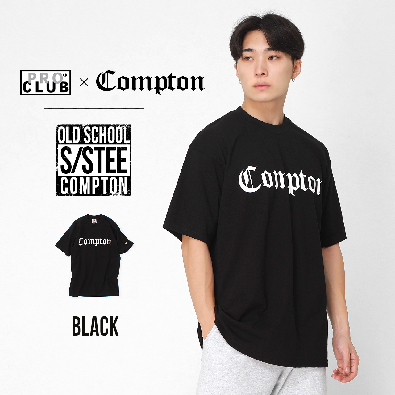 PRO CLUB プロクラブ COMPTON コンプトン 半袖Tシャツ メンズ 大きいサイズ 厚手 ヘビーウェイト ロゴ ストリート USAモデル【メール便可】 爆買 | PRO CLUB | 02