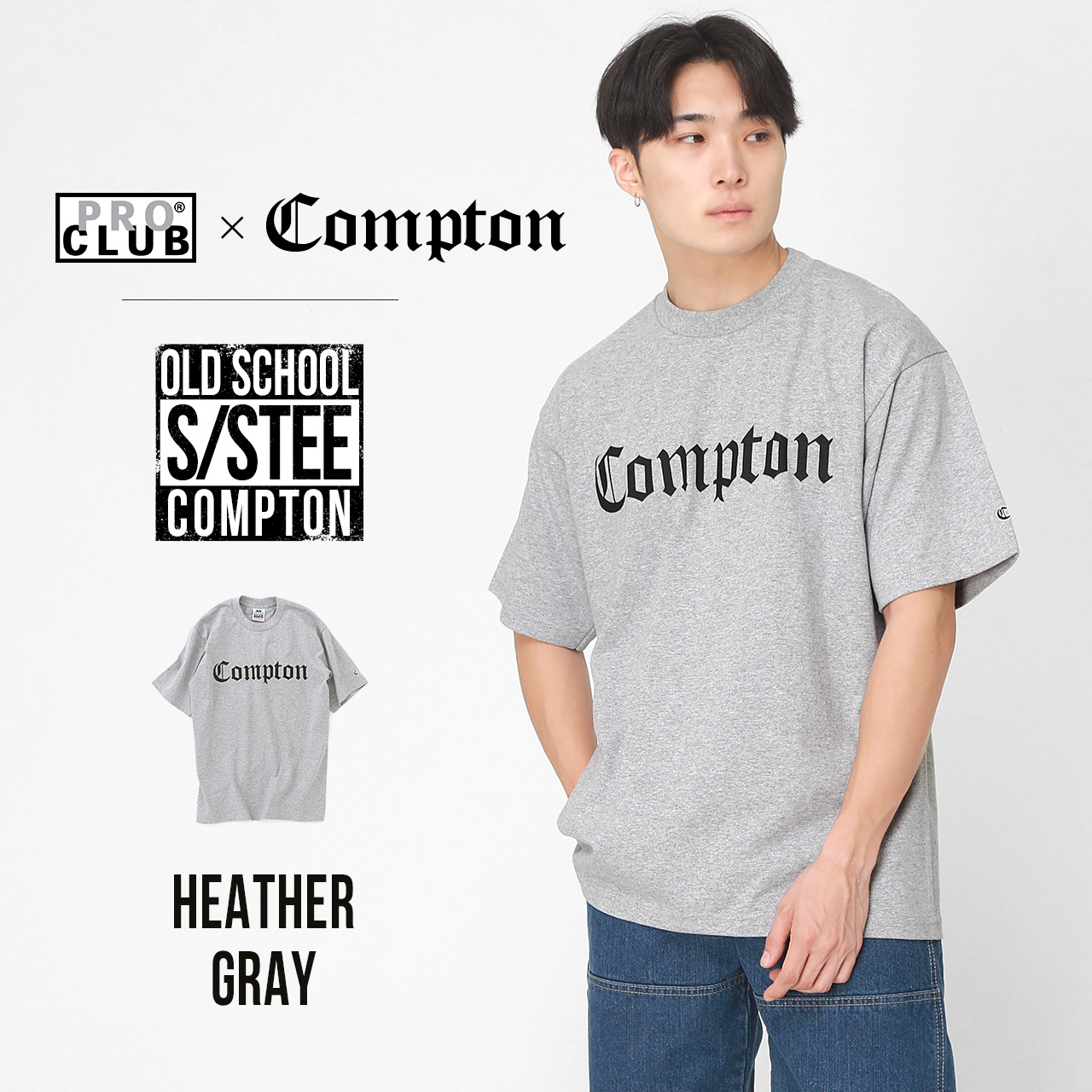 PRO CLUB（プロクラブ） COMPTON コンプトン 半袖Tシャツ メンズ