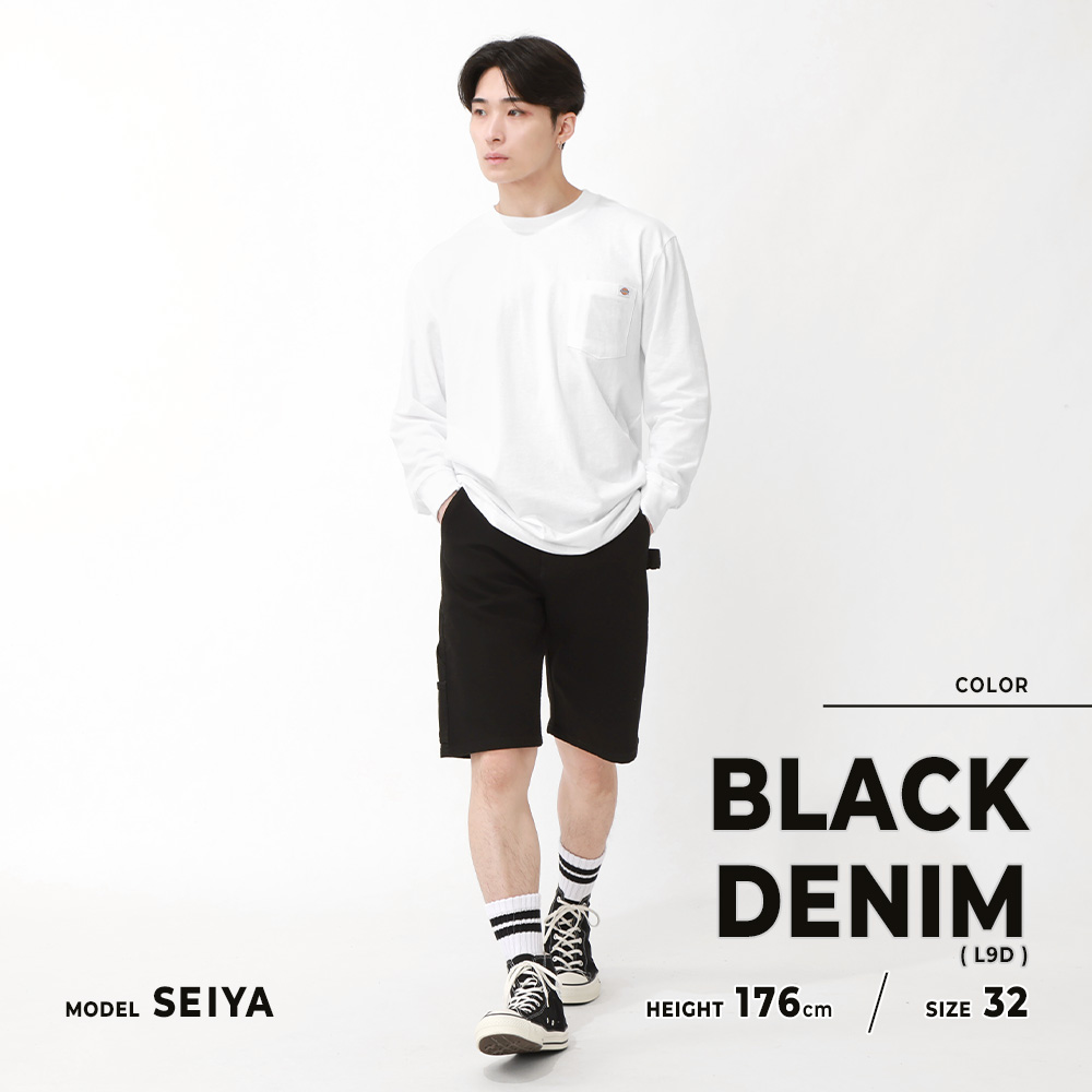 ディッキーズ デニム ハーフパンツ バギーショーツ ブラック 黒 42インチ ディッキーズ デニム ハーフパンツ バギーショーツ ブラック 黒